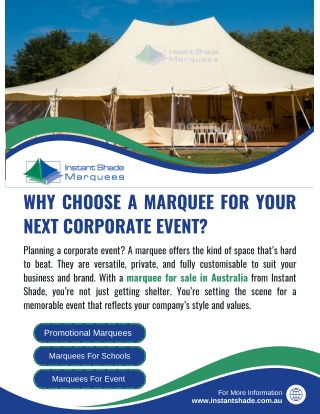 Why Choose a Marquee for Your Next Corporate Event