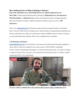Israel dedicated server(How Dedicated Server Help in Hosting a Podcast?)