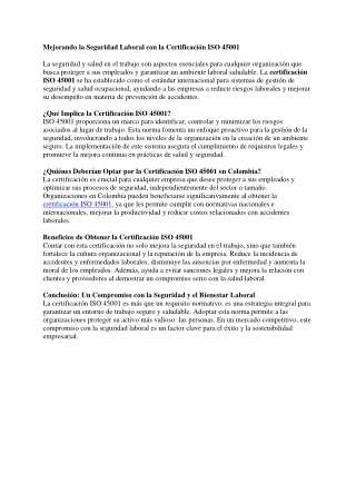 12. Certificación ISO 45001