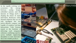 The Role of Analog Design in Embedded Systems and IoT Innovation