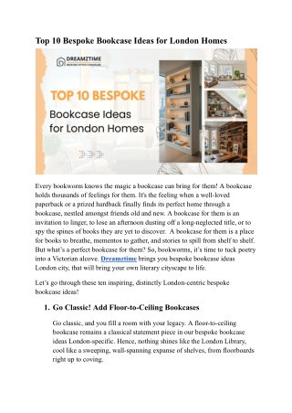 Top 10 Bespoke Bookcase Ideas for London Homes