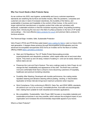 Why Your Couch Needs a Stain Protector Spray