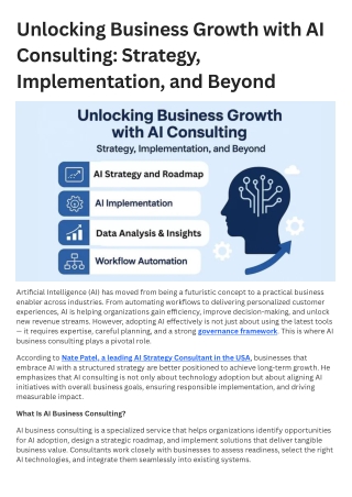 Unlocking Business Growth with AI Consulting: Strategy, Implementation