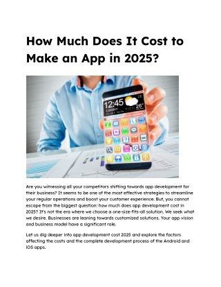 How Much Does It Cost to Make an App in 2025
