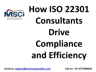 How ISO 22301 Consultants Drive Compliance and Efficiency
