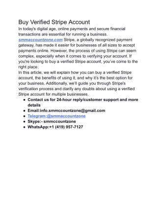 Buy Verified Stripe Account