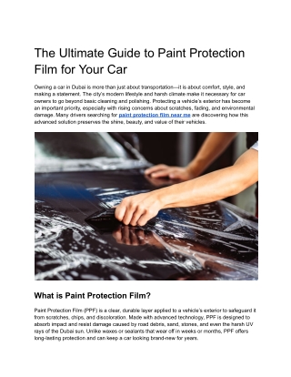 Paint Protection Film near me
