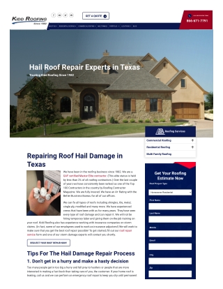 Repairing Roof Hail Damage in Texas