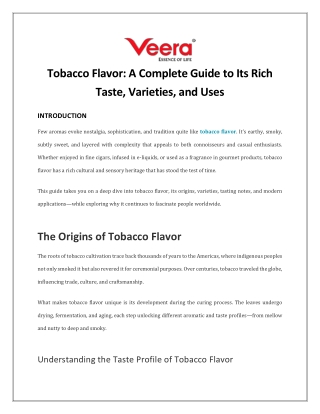Tobacco Flavor: A Complete Guide to Its Rich Taste, Varieties, and Uses
