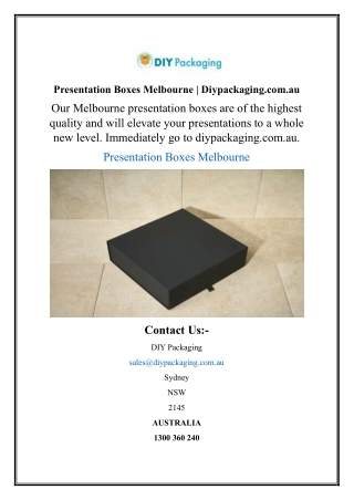 Presentation Boxes Melbourne | Diypackaging.com.au