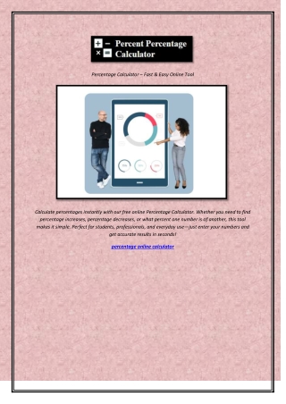 Percentage Calculator – Fast & Easy Online Tool