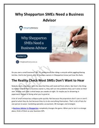 Why Shepparton SMEs Need a Business Advisor