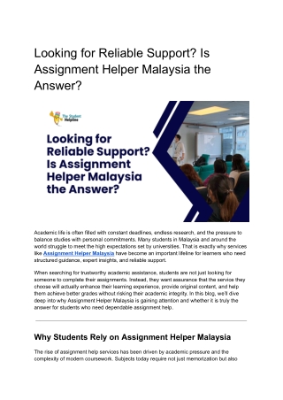 Looking for Reliable Support