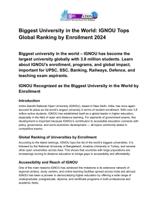 Biggest University in the World_ IGNOU Tops Global Ranking by Enrollment 2024