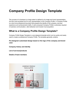 Company Profile Design Template
