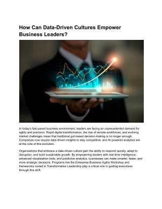 How Can Data-Driven Cultures Empower Business Leaders