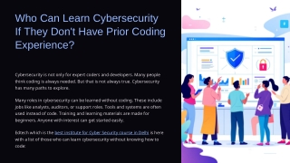 Cybersecurity Course in Delhi – Learn Without Prior Coding | Edtech Learning