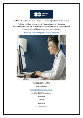 Software de Facturación para Clínicas en Colombia | Softwaremedico.com.co
