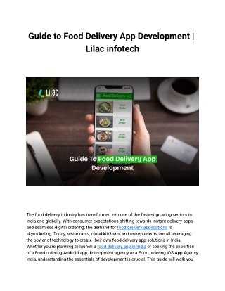 Guide to Food Delivery App Development