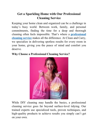 Get a Sparkling Home with Our Professional Cleaning Service