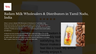 Wholesale Badam Milk Suppliers in India