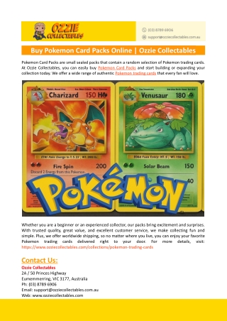 Buy Pokemon Card Packs Online