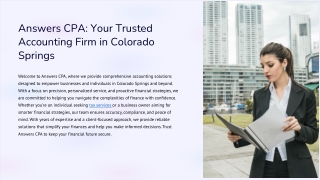 Comprehensive Accounting Support You Can Rely On  Answers CPA