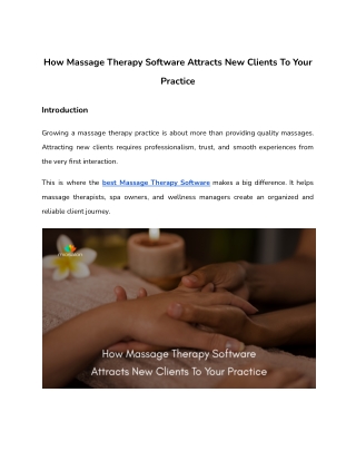 How Massage Therapy Software Attracts New Clients To Your Practice