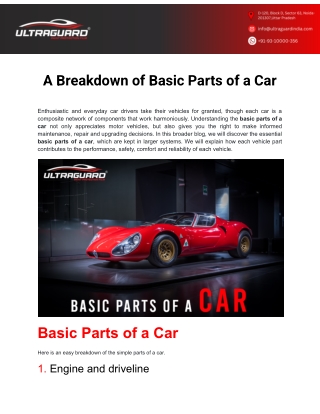 A Breakdown of Basic Parts of a Car