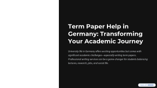 Term Paper Help in Germany Transforming Your Academic Journey