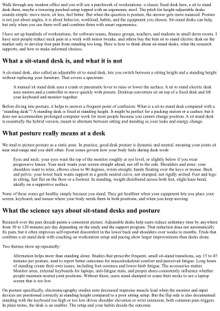 Do Sit-Stand Desks Help with Posture? What the Science Says