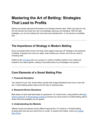 Smart Betting Tactics Every Player Should Know