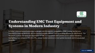 Emi emc test equipment and systems for industrial applications