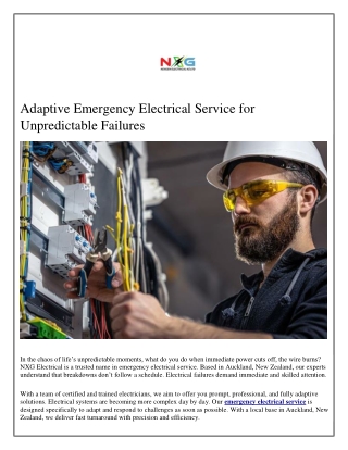 Adaptive Emergency Electrical Service for Unpredictable Failures