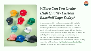 Where Can You Order High Quality Custom Baseball Caps Today
