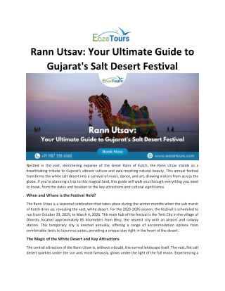 Rann Utsav: Your Ultimate Guide to Gujarat's Salt Desert Festival