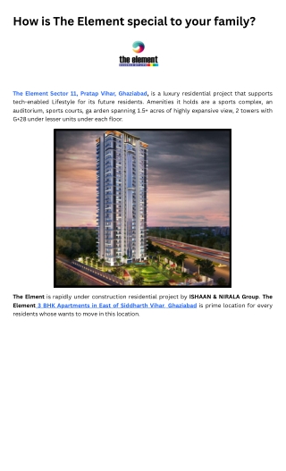 How is The Element special to your family ?