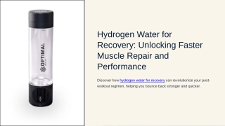 Stay Energized Anywhere with a Portable Hydrogen Water Bottle