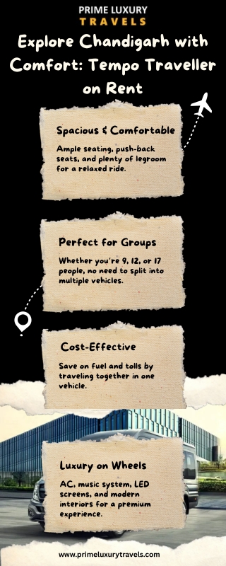 Explore Chandigarh with Comfort Tempo Traveller on Rent