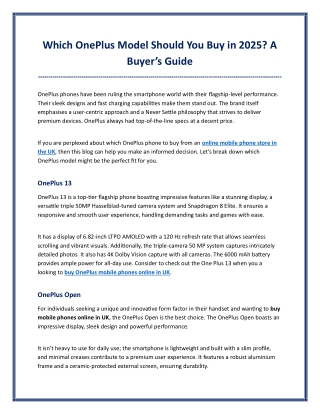 Which OnePlus Model Should You Buy in 2025?