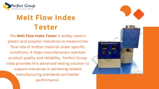 Melt Flow Index Tester