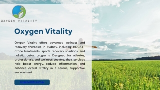 Oxygen Therapy Sydney | Boost Vitality with Oxygen Vitality