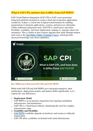 SAP CPI Course in Hyderabad | SAP CPI Online Training