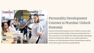 Personality Development Courses in Mumbai Unlock Potential