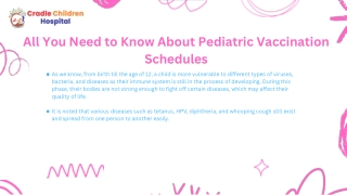 Pediatric Vaccination Schedules