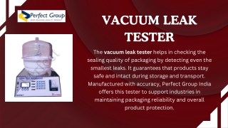 Vacuum Leak Tester