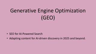 Generative Engine Optimization (GEO) for AI Search