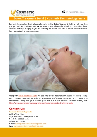 Botox Treatment Delhi