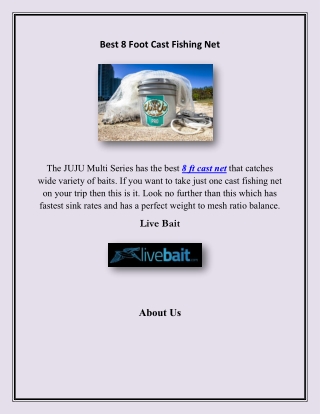 Best 8 Foot Cast Fishing Net,livebait.com