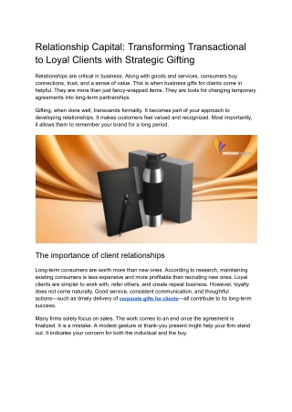 Relationship Capital How Strategic Gifting Moves Clients from Transactional to Loyal